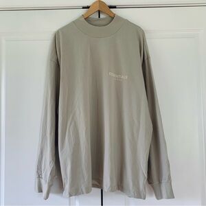 Fear of God Essentials long sleeve t shirt tan neutral size large